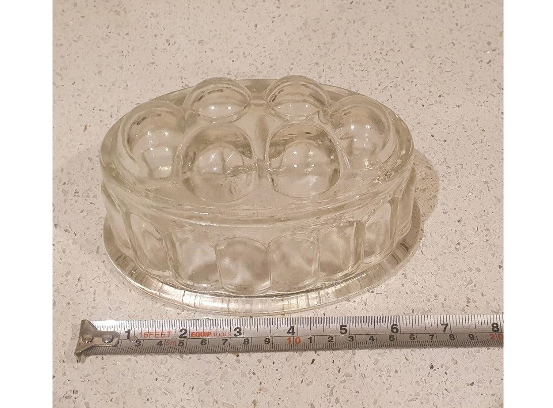 50s Jelly Mould, Vintage, Clear Glass, blancmange Bubble, IMMACULATE
