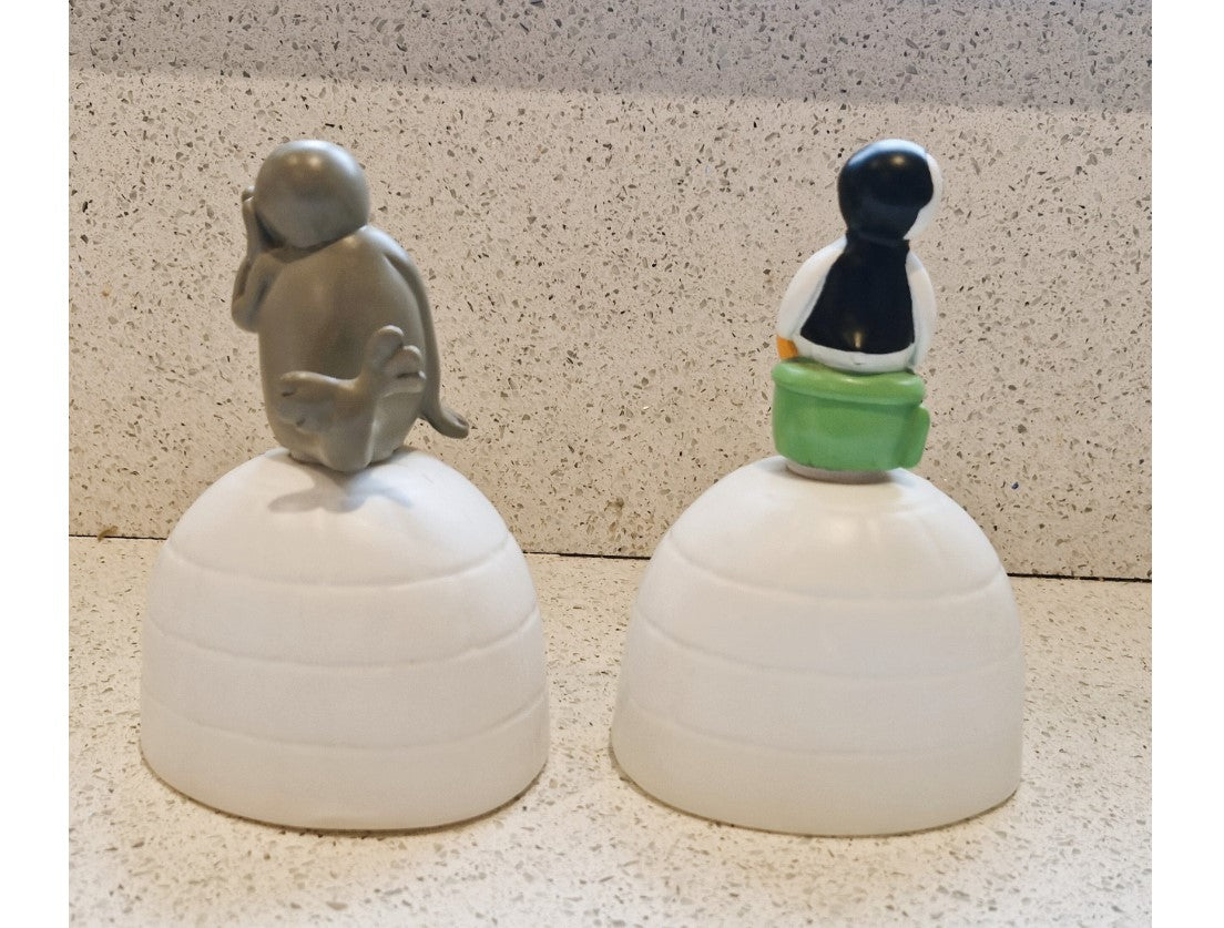 PINGU, Pinga , sister, Robbie The Seal, On An Igloo . 1990s, bubble bath bottle, Robbie, Pinga, Pingu, BBC