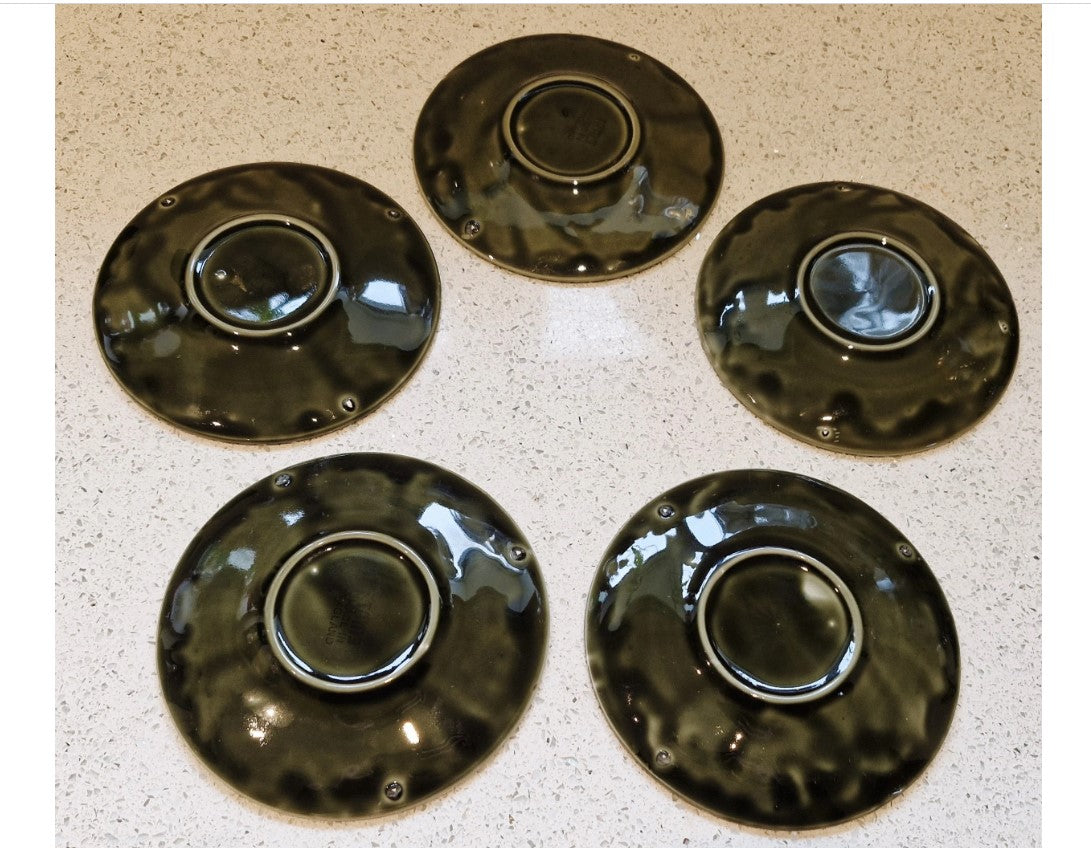 Tams Ware, Cotswold Coffee Cups & Saucers, Green, Moss Green, Dark green, 1970s, John Tams, Made in England, Price is per Cup