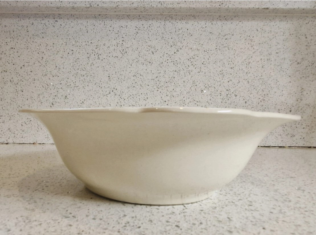 Alfred Meakin, Art Deco, Large Bowl, 1930s, 40s, Flower, Line design, Cream, Black, yellow, Pink, Stamped, Excellent Condition,