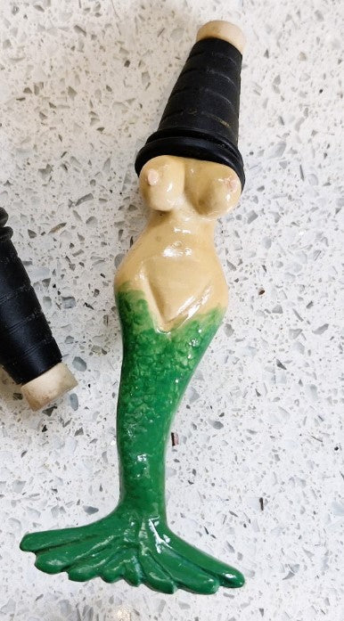 Ceramic Bottle stopper, Pin Up Girl Bottle stopper, Mermaid