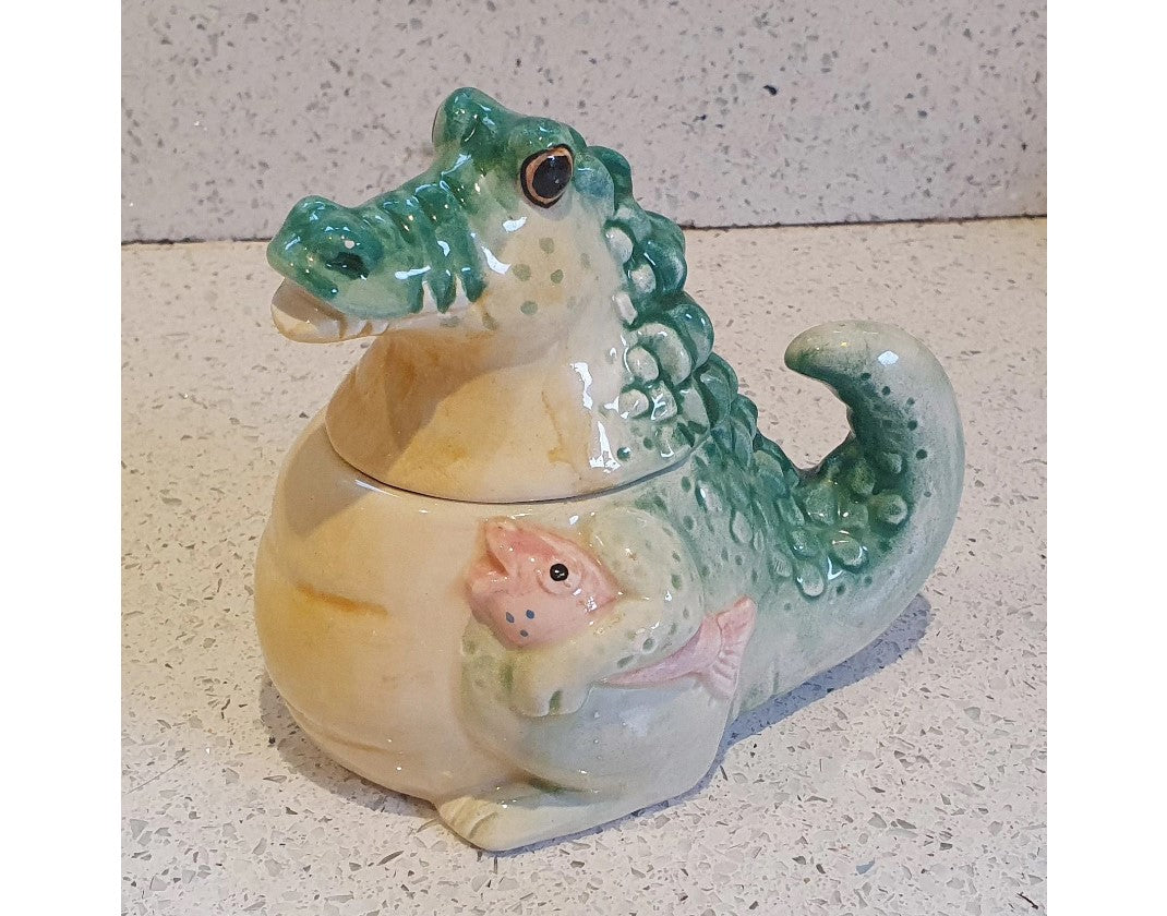 Fitz and Floyd Crocodile, Alligator, Sugar Bowl, Rare, Fitz & Floyd, Alligator, Crocodile, Collection, Sugar Bowl, MINT Condition, Stamped