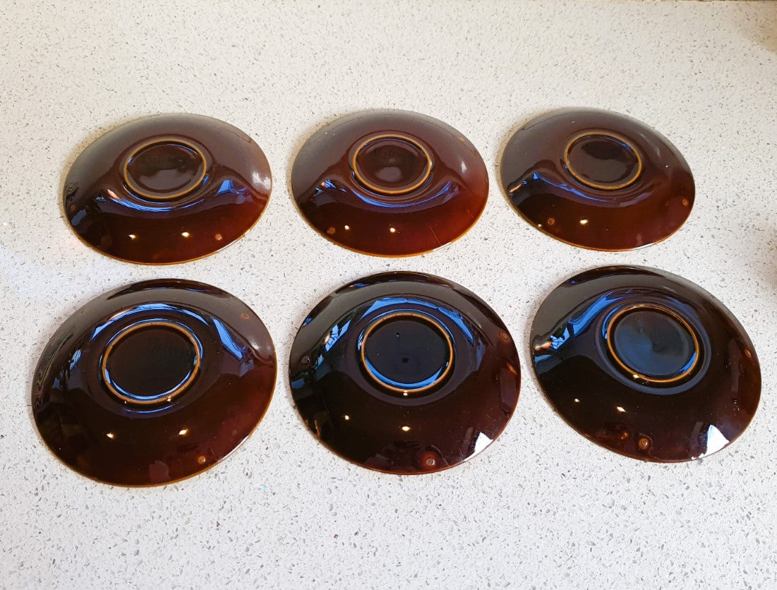 Royal Worcester Palissy 'Sierra' Small Espresso Coffee Cups and Saucers, with Sugar Bowl - Price is for Full Set - Good condition - 1970s