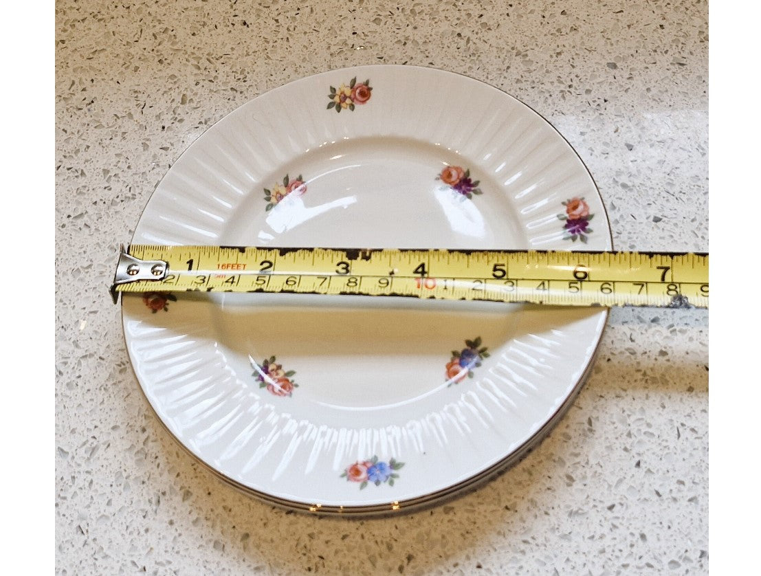 Meakin, Alfred Meakin Ditsy Flower Side plates, Small plates, White, Pink, purple, flowers, Ironstone, Made in England