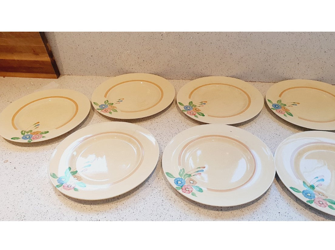 Clarice Cliff, Nosegay, 9 inch, Dinner Plate, Art Deco, 1930s, 1940s, Signed, Original - Very Good Condition