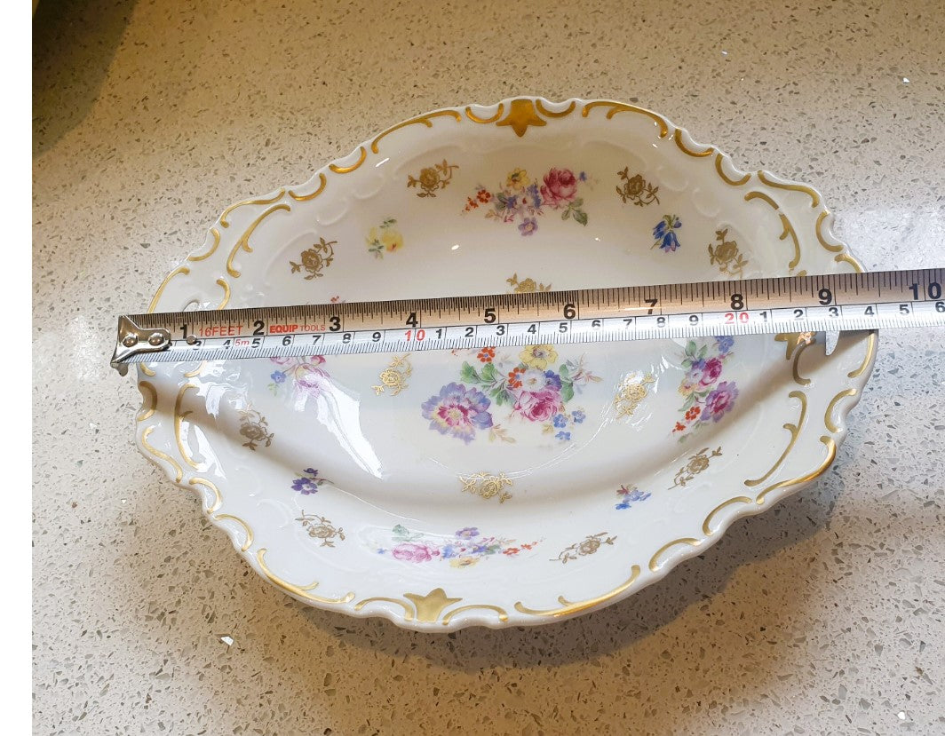 Vintage, 50s, Oriental Pheasant, Peacock, Floral Side, Sandwich Plates, Gold, Gilt, Excellent Condition. Size is 17cm across, GDR, German, East German