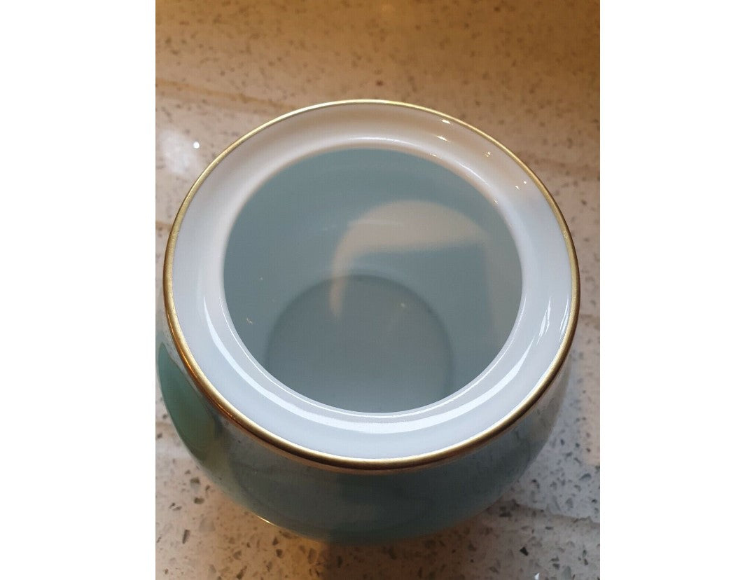 Harrods, Limoges, Lidded Sugar Bowl, Fine China- Hand Painted, Sous Le Soleil- 22k Gold - Immaculate A1 Condition