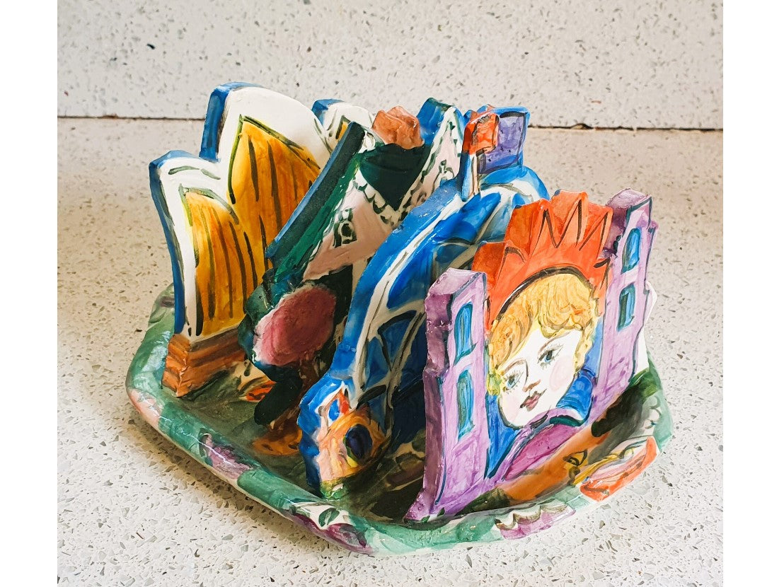Wendy Littlewood, Ceramic Art, 2003, Sydney Harbour, Ceramic, Toast Rack, Letter Rack, Wendy Littlewood, Australian Artist, Immaculate
