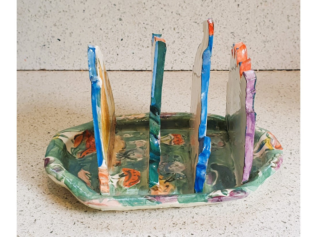 Wendy Littlewood, Ceramic Art, 2003, Sydney Harbour, Ceramic, Toast Rack, Letter Rack, Wendy Littlewood, Australian Artist, Immaculate