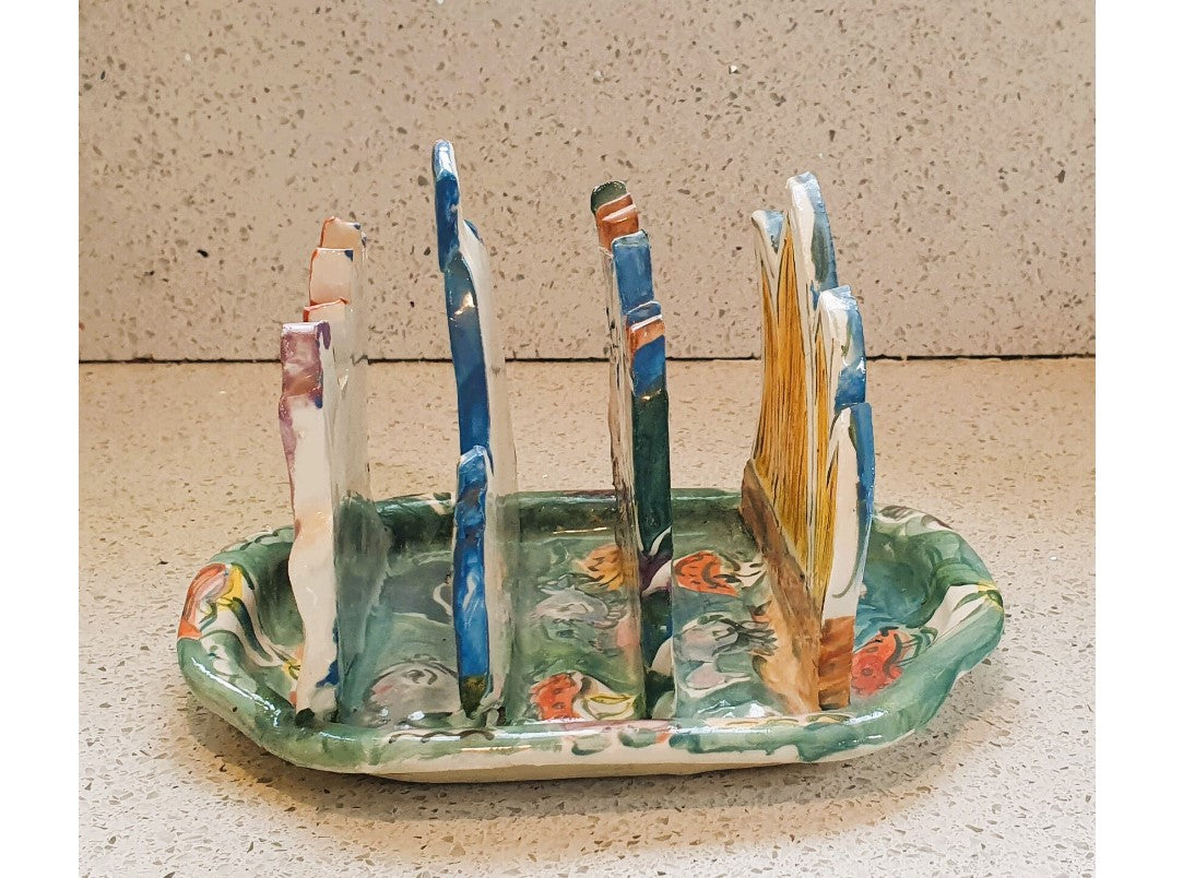 Wendy Littlewood, Ceramic Art, 2003, Sydney Harbour, Ceramic, Toast Rack, Letter Rack, Wendy Littlewood, Australian Artist, Immaculate