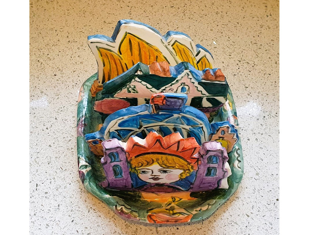 Wendy Littlewood, Ceramic Art, 2003, Sydney Harbour, Ceramic, Toast Rack, Letter Rack, Wendy Littlewood, Australian Artist, Immaculate