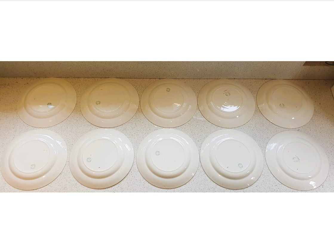 Art Deco Dinner Service, W H Grindley, Dinner Plates, 10 Inch, GOODWOOD Pattern, Circa 1930's