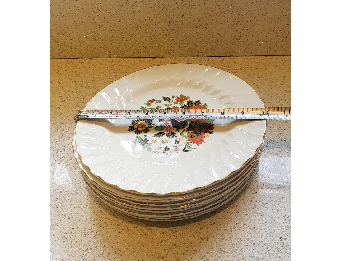 Vintage Irish Plates,, Irish Floral Plates, Irish dinner service, Irish Plates, County Cork, Carrigdhoun Potteries, Cork, Ireland, 10 Inch, 8 Plates,