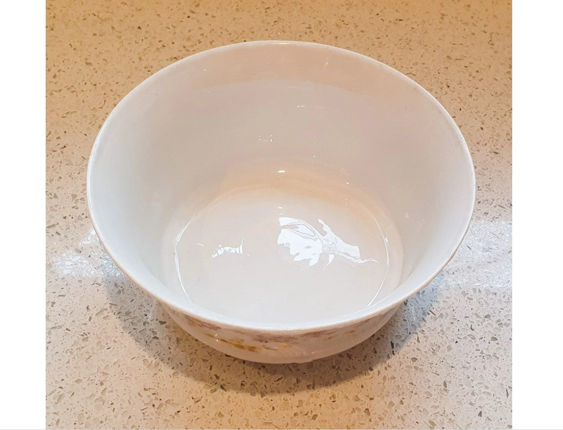 Antique, 1870-1900s, CT, Altwasser Bavaria, Chintz Fine China Bowl, German, Floral, White, Pink, Flowers,