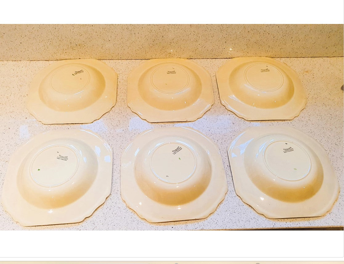 Art Deco Bowls, Green Spot, Hand Painted, Konny Kraft, Bowl Plates, Green spot, English Art Deco fine China