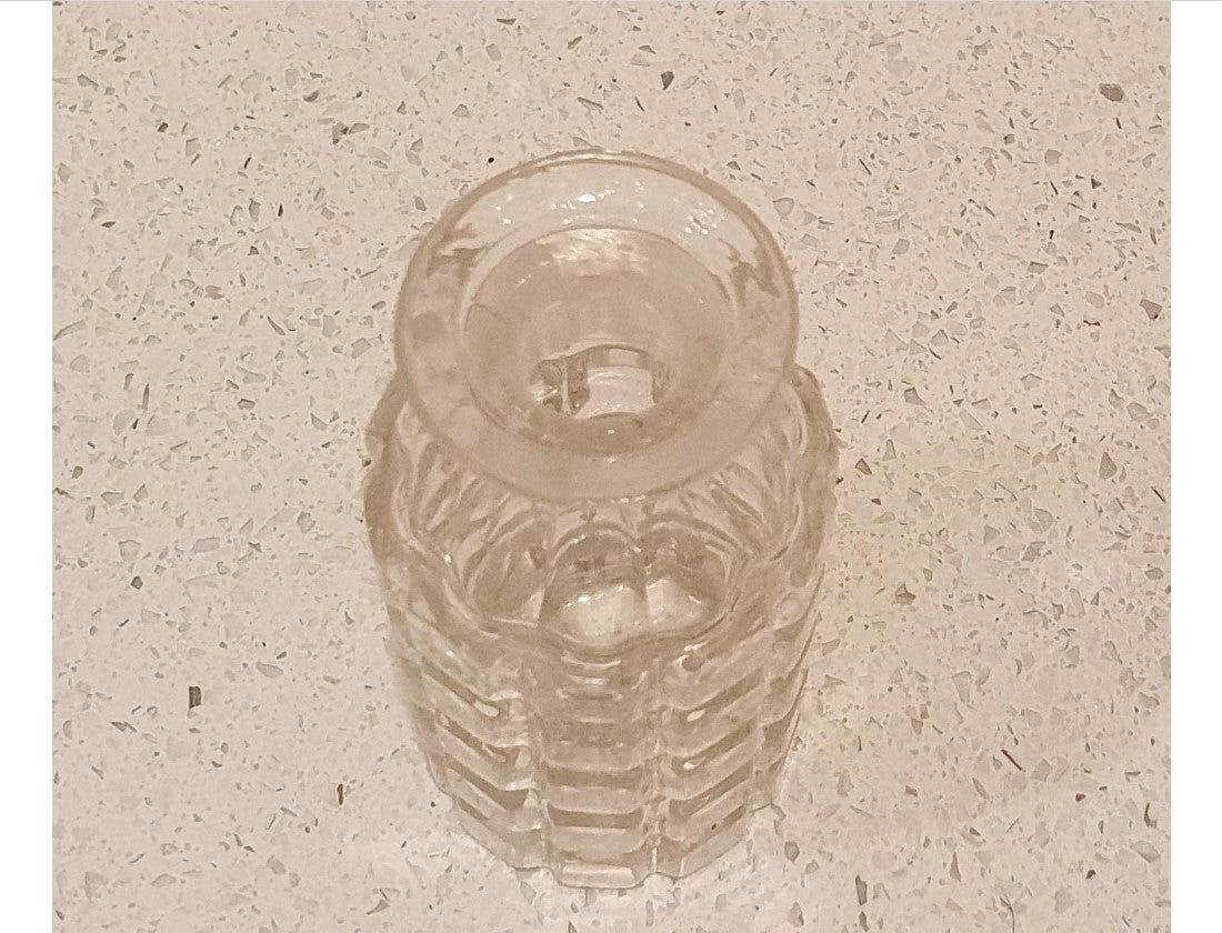 50s, Cut Glass, Crystal, Perfume Bottle, 6 Inch, with Crystal stopper, small liqueur bottle, Small crystal bottle, VGC