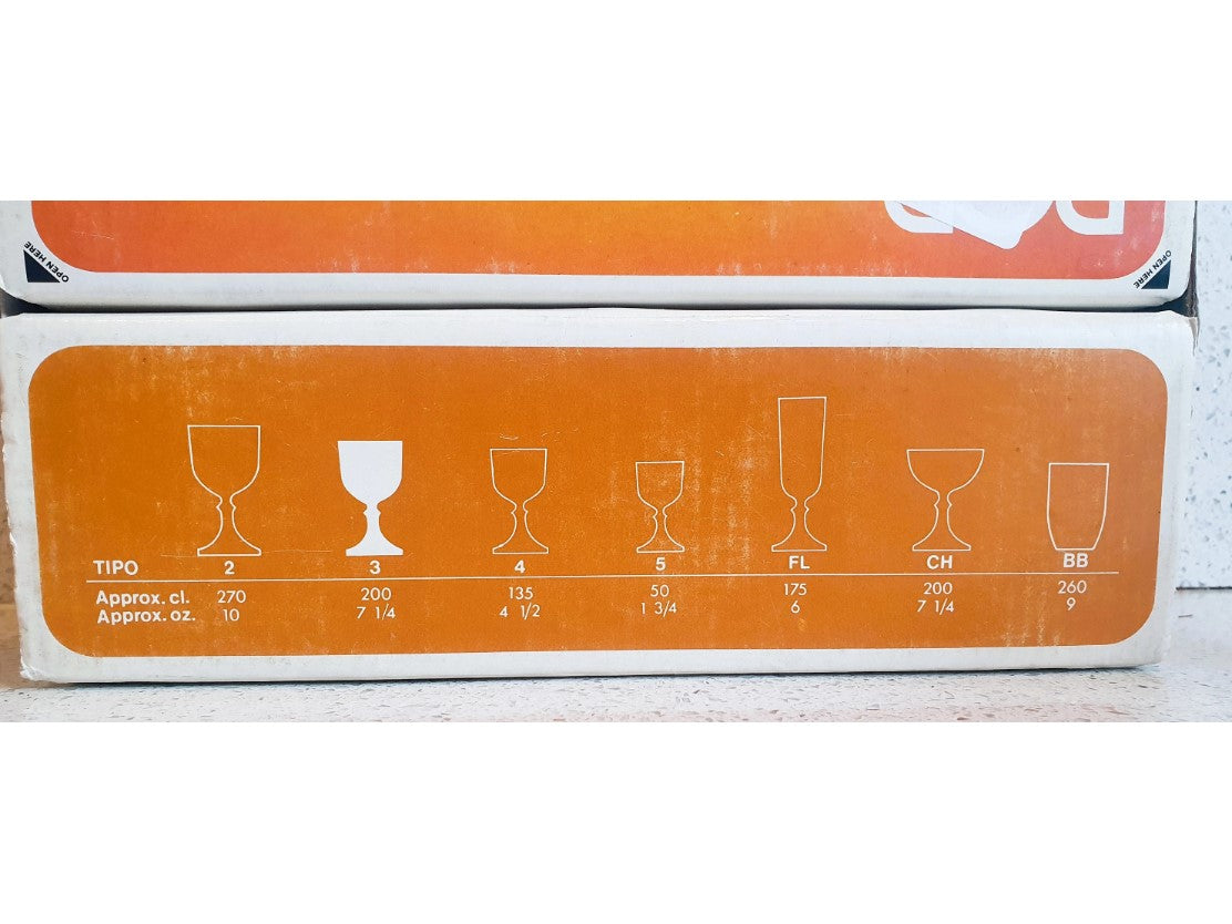 Italian Lead Crystal, Wine glasses, RCR, Cristalleria Italiana, Cristal Au Plomb, RCR, Royal Crystal Rock, Original Packaging