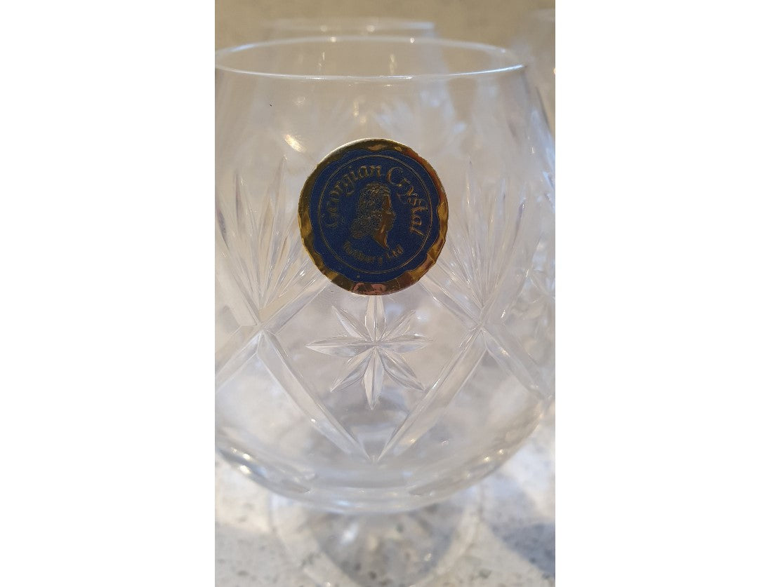 Tutbury Georgian Crystal Brandy Glasses, Vintage unused brandy Glasses.