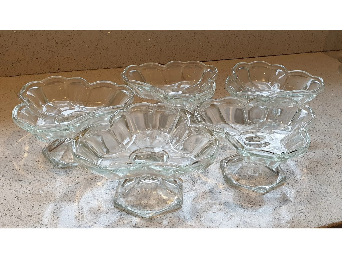 3 scoop Ice Cream Sundae Glasses, 3 Scoop Dishes