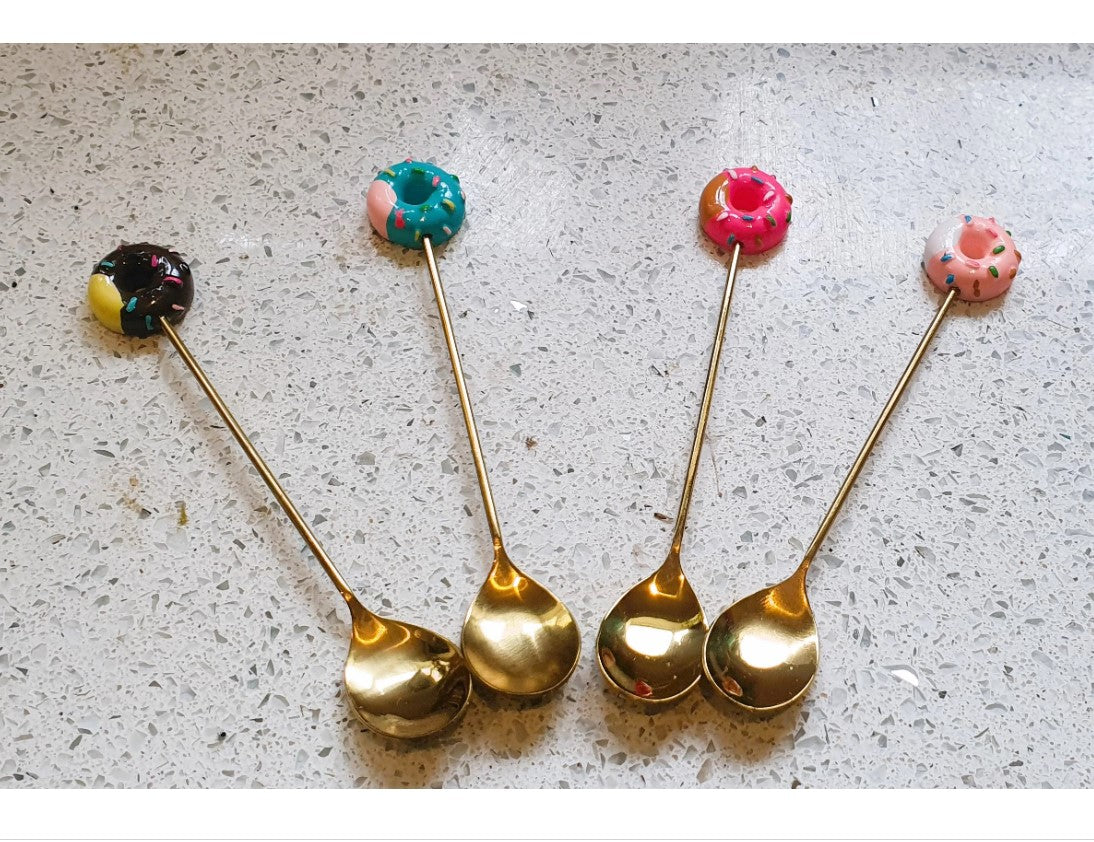 Französische Eisbechergläser mit Löffeln und Dekorationen - Vintage French, Mid Century, Ice Cream Coup, Passendes 4er-Set, Ice Cream Coup,