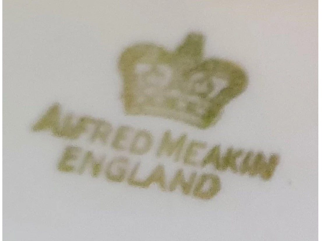 Meakin, Art Deco, Tureen, Green Rimmed, Floral Bowl, Art deco bowls, Alfred Meakin, Chipped lid