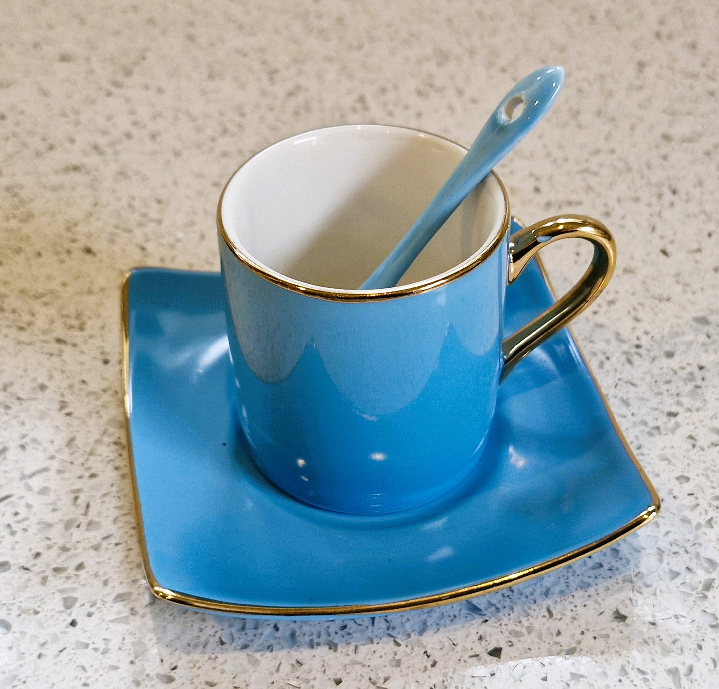 Silea Espresso Cup and Saucer, Blue
