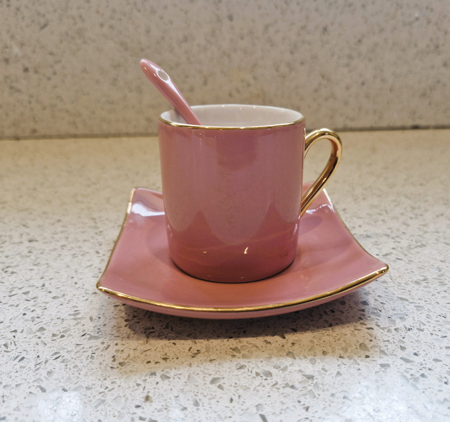 Silea Pink Espresso Cup and Saucer
