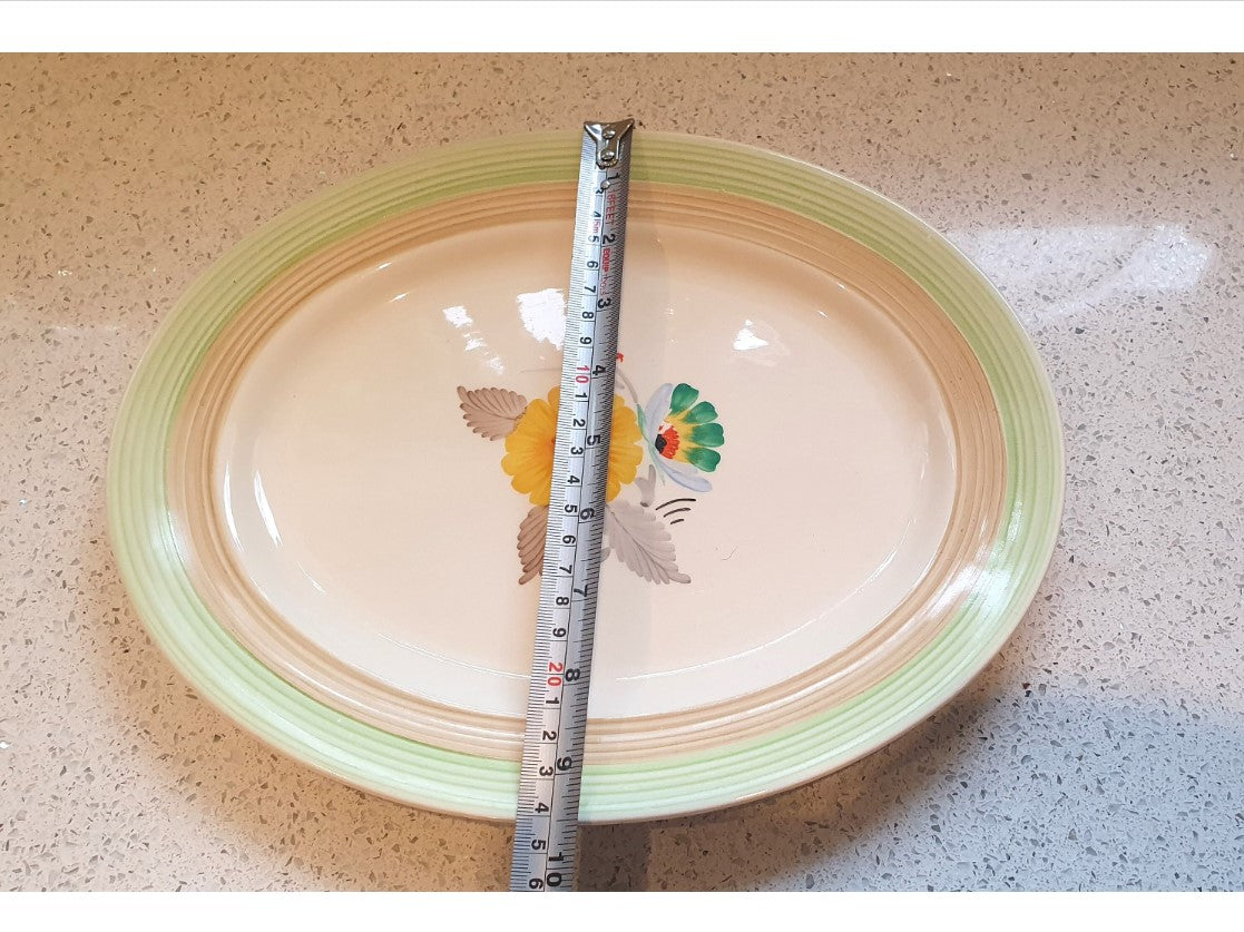 Tams Ware, Hand Painted, 1930s, Serving Platter, 1930's, Original, English Earthenware, 12 Inch