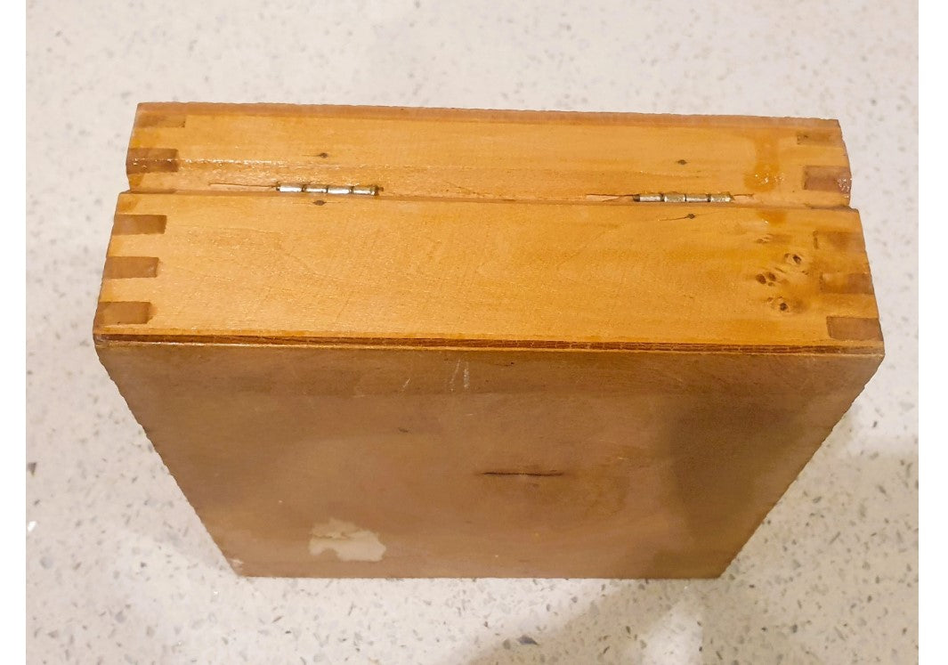 Vintage Cigar Box, Russian, Hand carved, hand Painted Wooden Cigar Box, Authentic, original, Inscribed, Painted