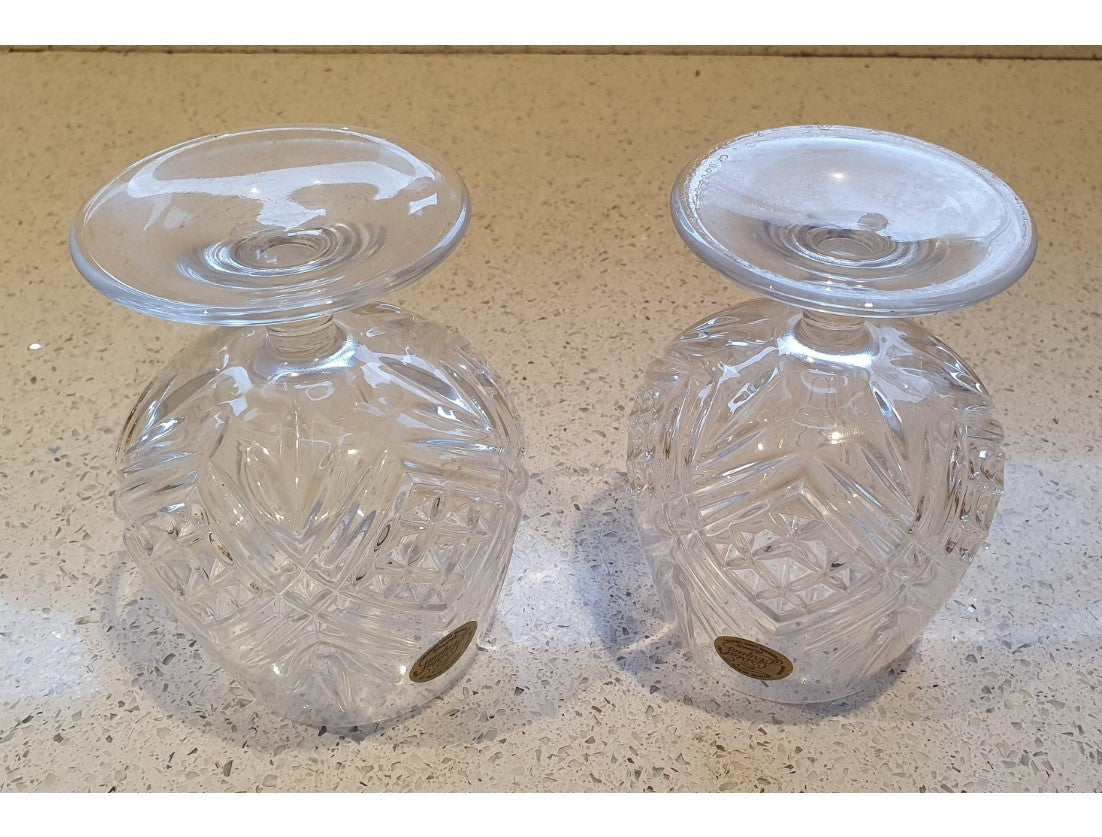 Vintage Crystal Brandy Glasses, Vintage, Crystal Brandy Glasses, Clear, Cristal D'Arques, French, Matching Pair, Crystal, Brandy Glasses