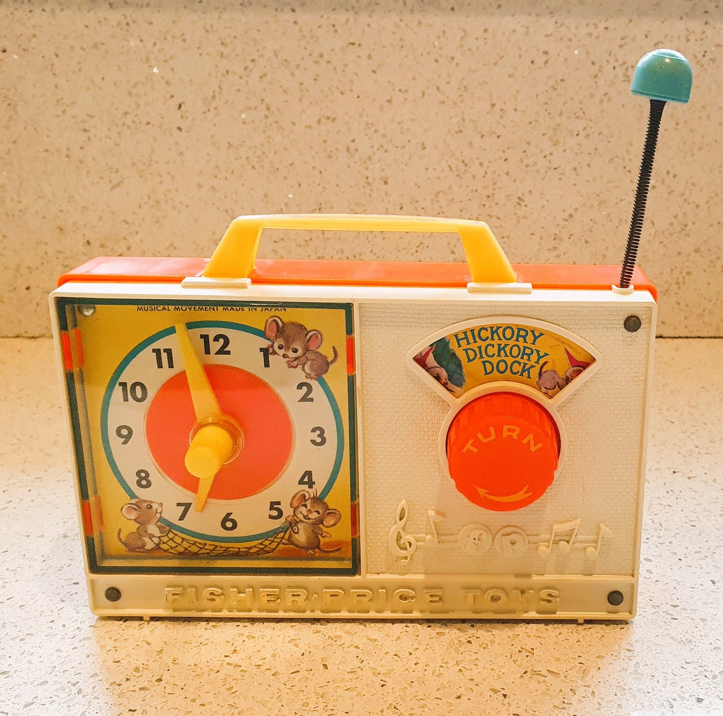 70s, Fisher-Price Radio, Fisher price Wind up Clock Radio, Hickory dickory dock, Fisher Wind Up Price Clock