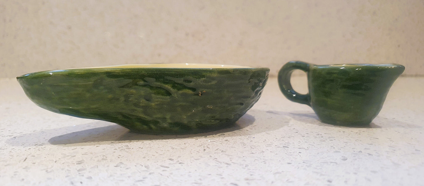 Avocado Dish, Avocado Jug, Toni Raymond, Vintage, 70s, Dip Bowl, Guacamole, Tapas, Original Packaging, Immaculate, as New. Kitsch, Quirky