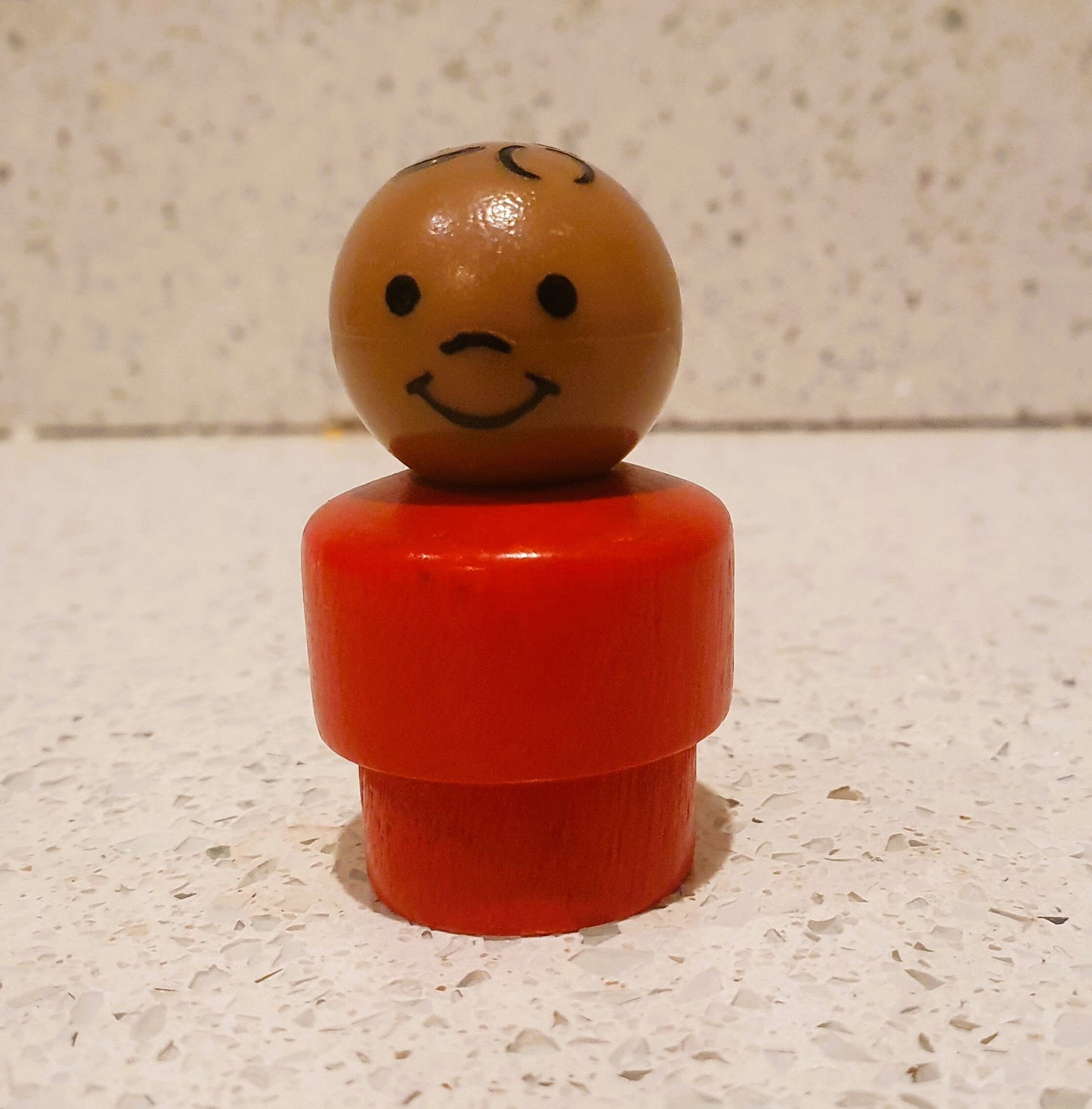 70s Fisher-Price little people, Wooden Fisher Price Little People, Wooden Black kid in Red Jersey Character,, Rare Fisher Price little People Black Boy, Red Body, 70s