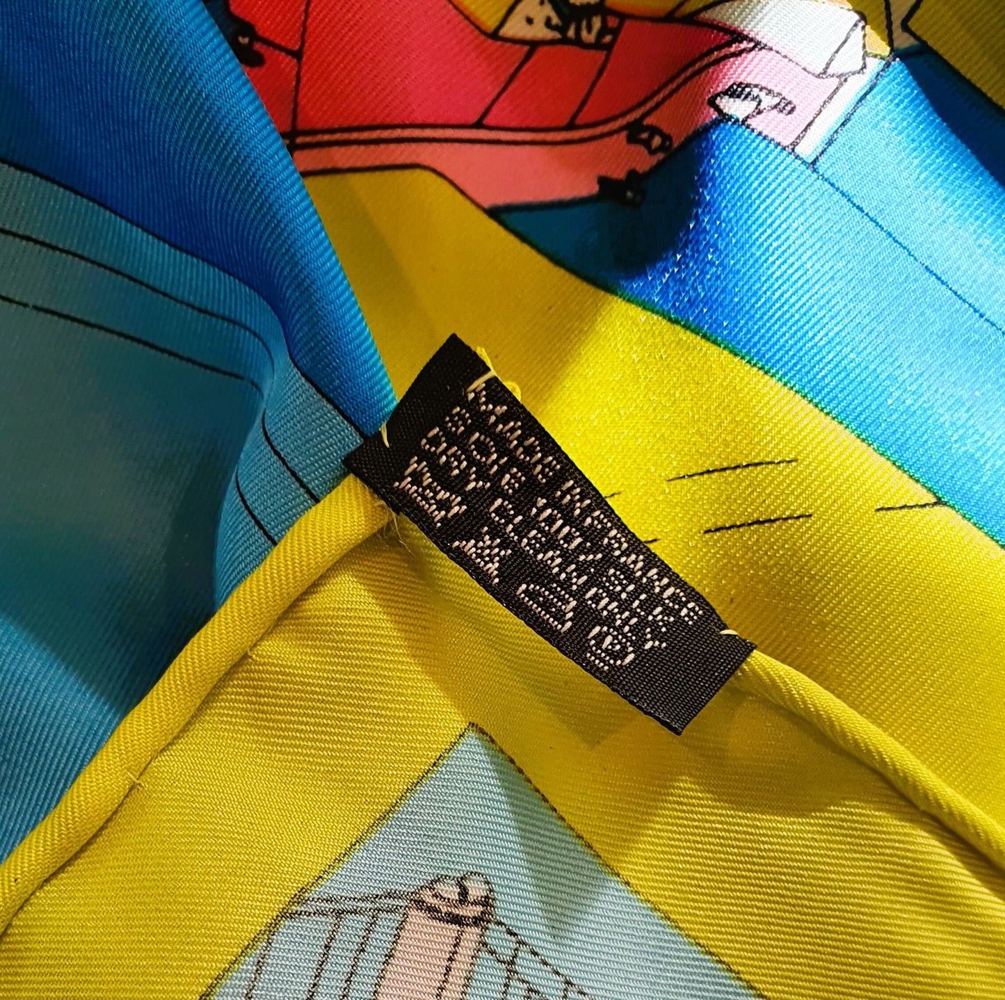 100% Silk Scarf, Matt Silk, City Map, Large, Hijab, 35 inches, 89cm,Bright, Bold, colourful,