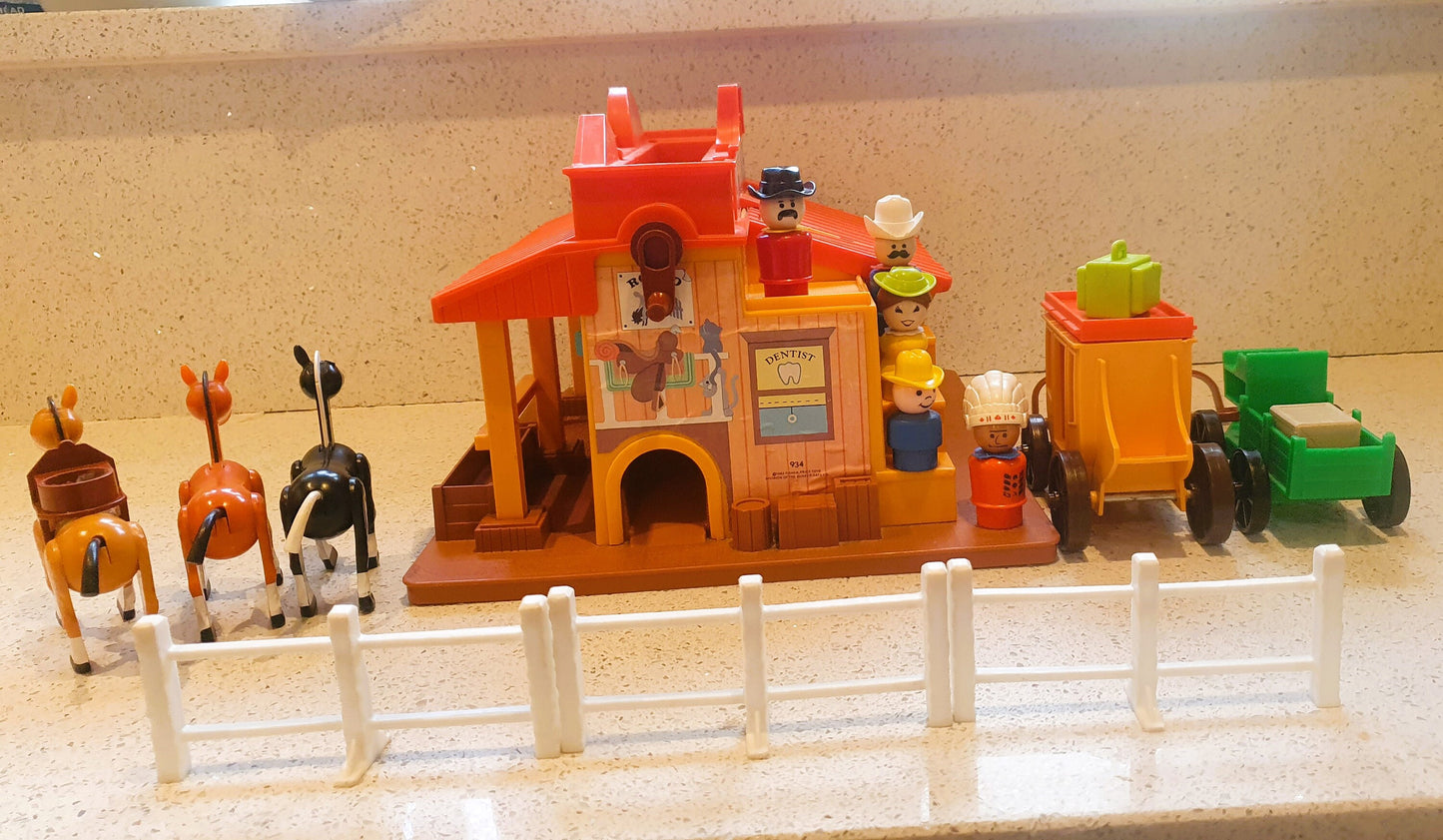 Fisher-Price Western Town, Fisher Price Western Town, Horses, cowboys and Indians
