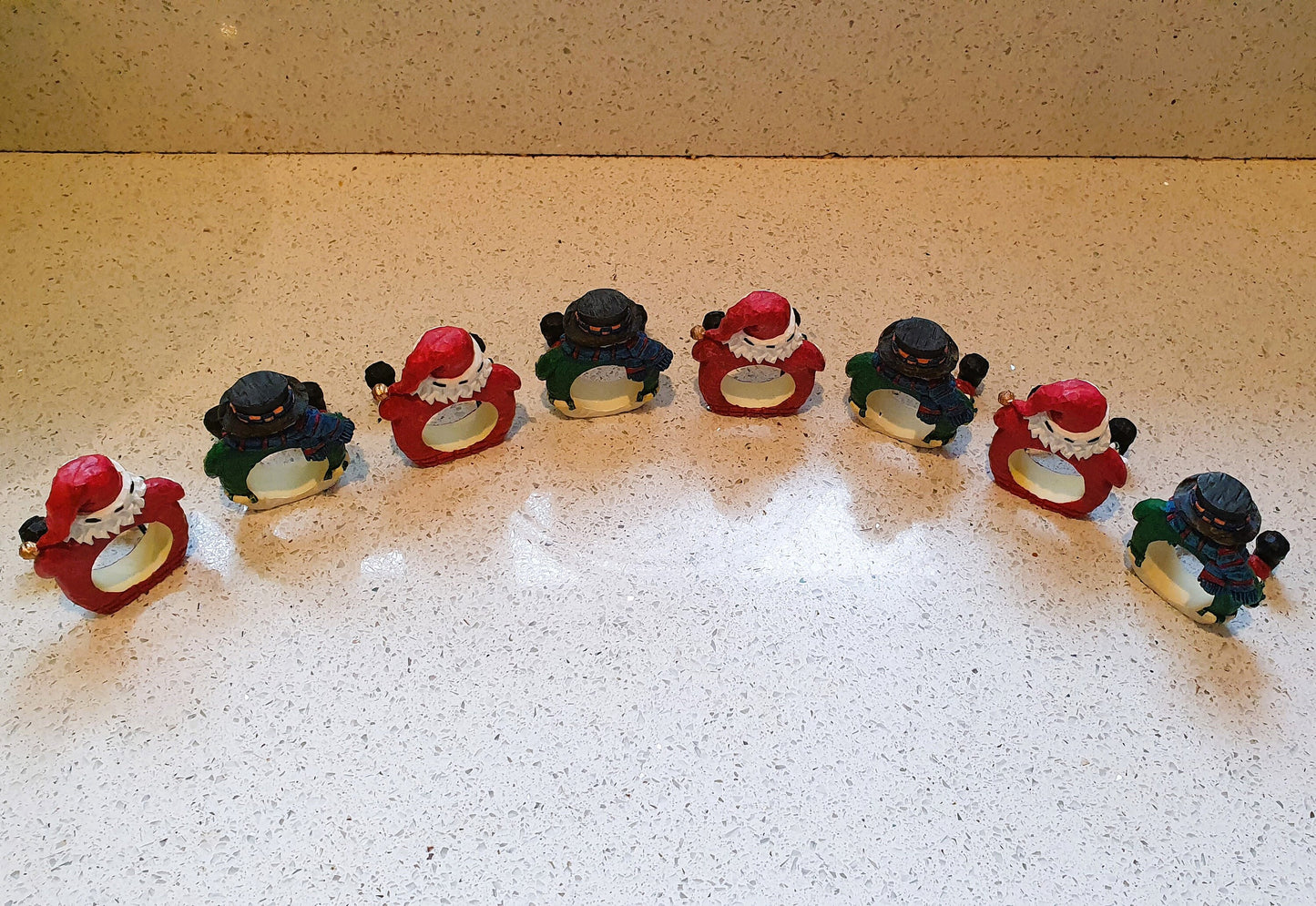 Christmas Napkin Rings, Avon, Snowman Napkin rings, Santa Napkin Rings,