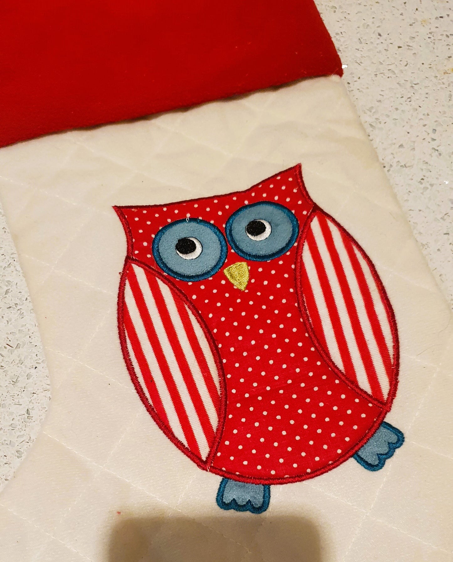 Owl Christmas Stocking, Christmas, Owl, Quilted Christmas Stocking, Pre Loved, Christmas Stocking, Owls