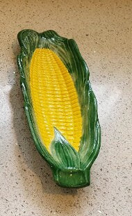 Majolica Sweetcorn Dishes, Sweetcorn Dishes, Green and Yellow, Majolica