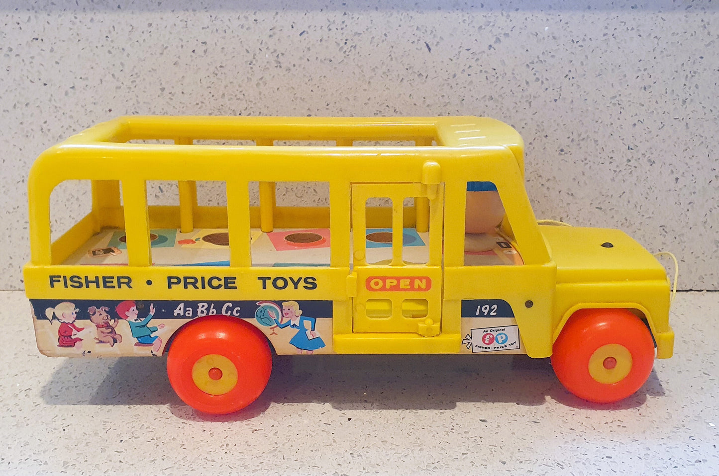 70s. Fisher-Price Yellow School Bus, Fisher Price School Bus, Fisher Price School Children, vintage Fisher Price Toys