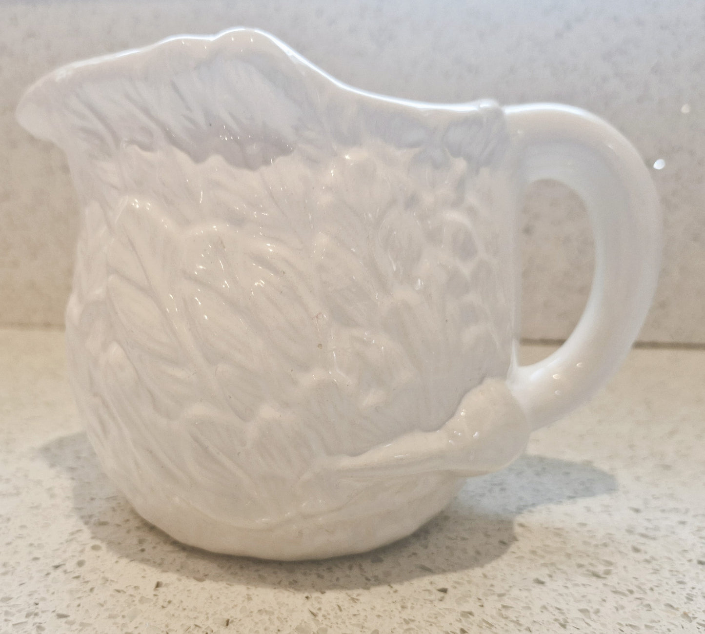 Swan Jug, Swan Neck handle, Swan Pitcher, Swan Jug, Embossed, Made in England, White, Large, English Ironstone