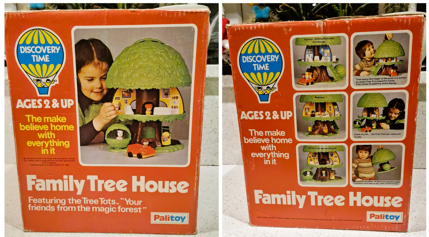 Vintage 1970s Palitoy Discovery Time Pop Up Tree House with Characters & Car - Boxed, Tree tots, Pop Up Tree House, 70s, 80s, Vintage Toys