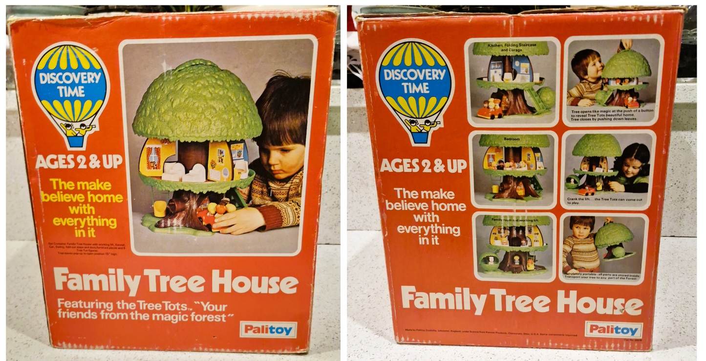 Vintage 1970s Palitoy Discovery Time Pop Up Tree House with Characters & Car - Boxed, Tree tots, Pop Up Tree House, 70s, 80s, Vintage Toys