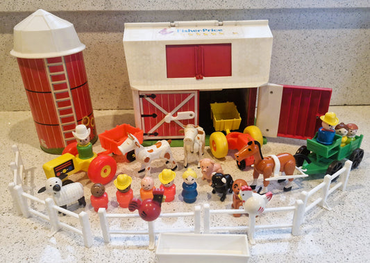 Vintage, Fisher-Price Farm, 70s, Original 1st Edition, Fisher Price Play Family Farm, Fisher-Price Play Family Farm