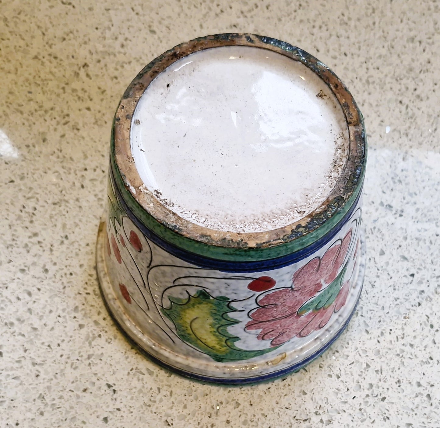 Vintage Italian Plant pot,  Indoor planter, Hand Painted, Mediteranian, Lava, Hand Made