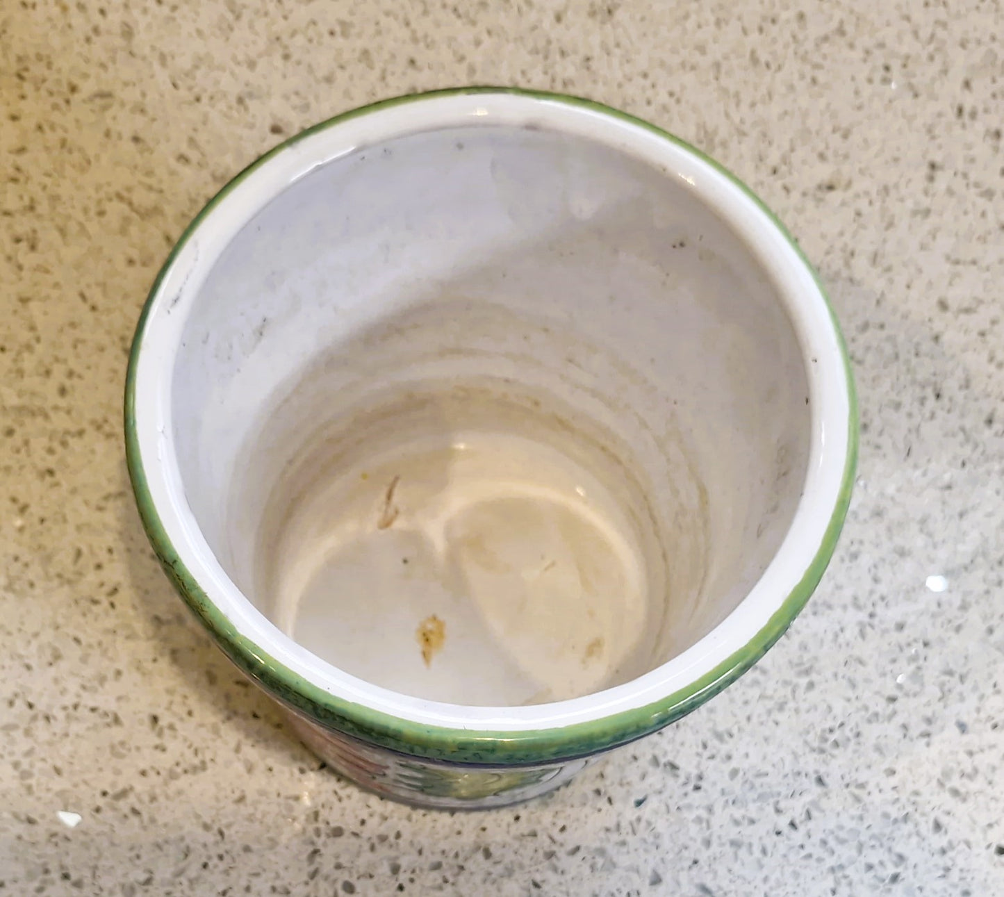 Vintage Italian Plant pot,  Indoor planter, Hand Painted, Mediteranian, Lava, Hand Made