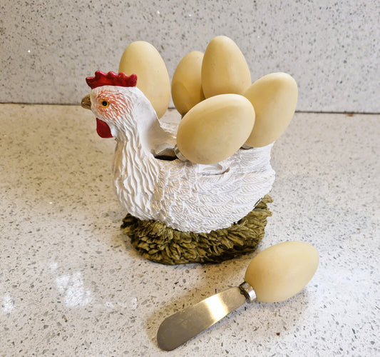 Vintage Chicken and Egg Butter spreader Set,  Boiled Eggs, Chicken, Farmhouse decor, Quirky, Unique, Novelty