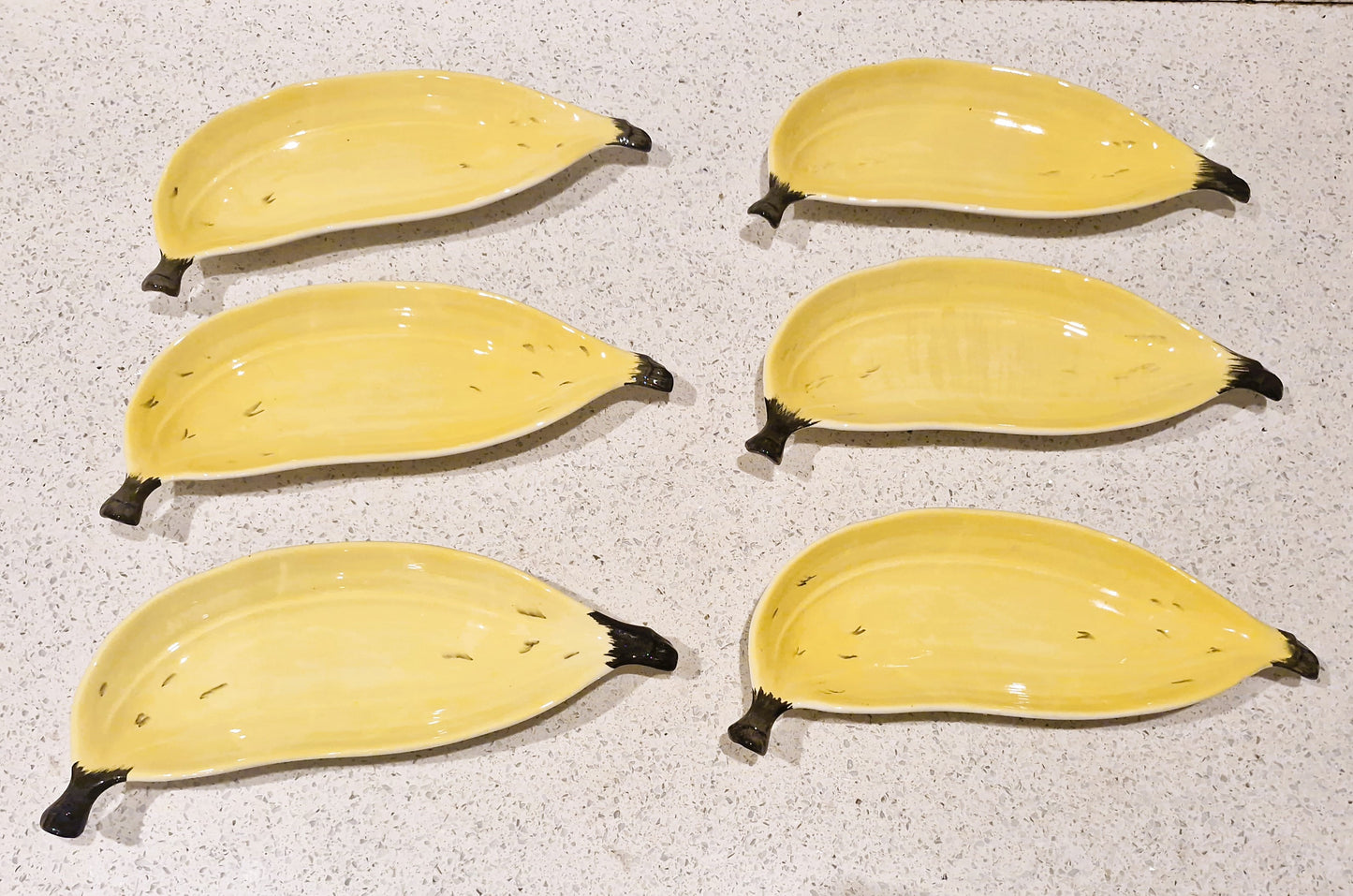 Carltonware Banana Split Dishes, Carlton ware Banana shaped dishes, Made in England, 60s