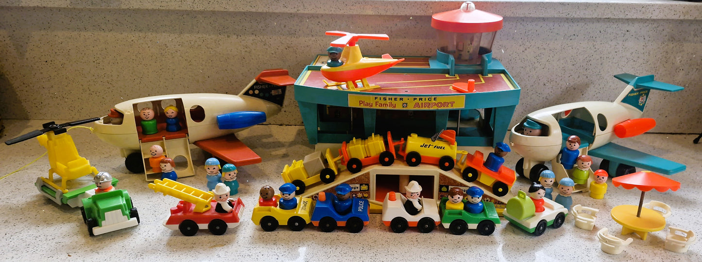 Fisher-Price 70s Airport, Fisher Price Play Family Airport, Fisher Price Little People Airport, Complete