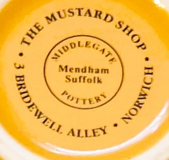Yellow English Mustard Pot, The Mustard Shop, Ceramic Pot, Jar, Yellow, Face