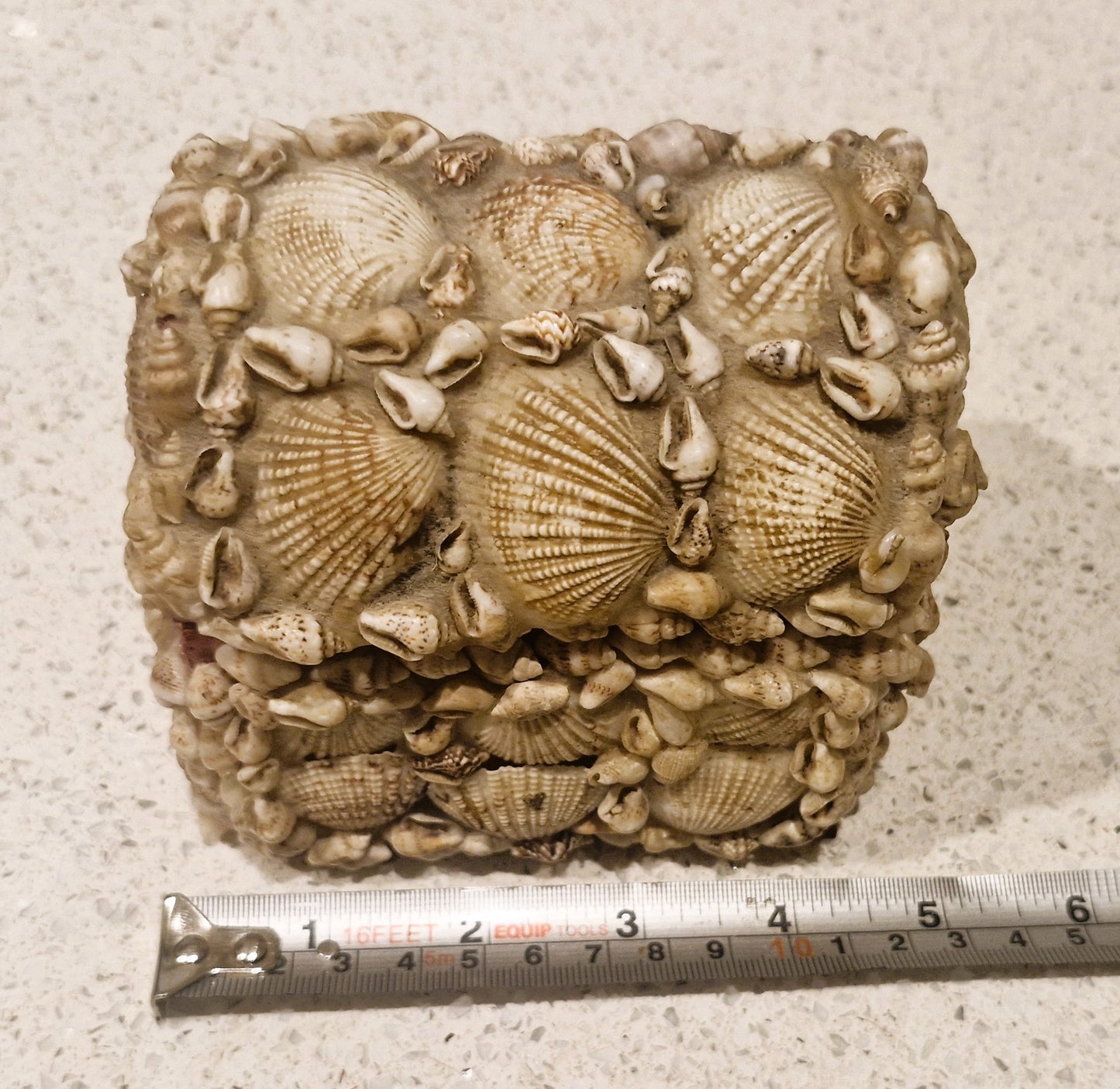 Shell Covered Jewellery Box, Vintage Sea Shell Box, Shell Trinket Box, Sea Shells,